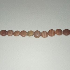 3/$15 Red Malachite Natural Beads Grade C 12x5mm Coin 15" Strand K10-6869KS